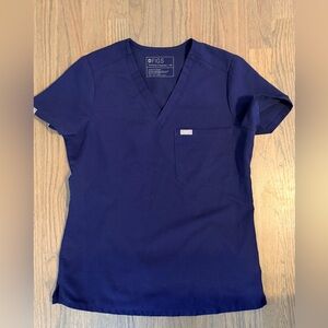Figs Navy V-Neck Scrub Top